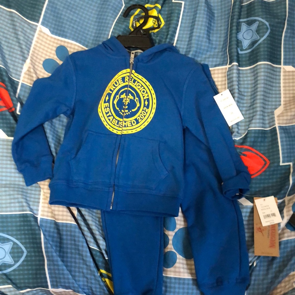 Royal blue true religion sweatsuit